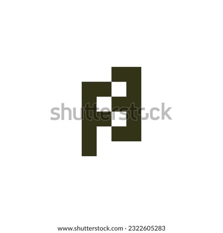 Letter F3 square geometric symbol simple logo vector
