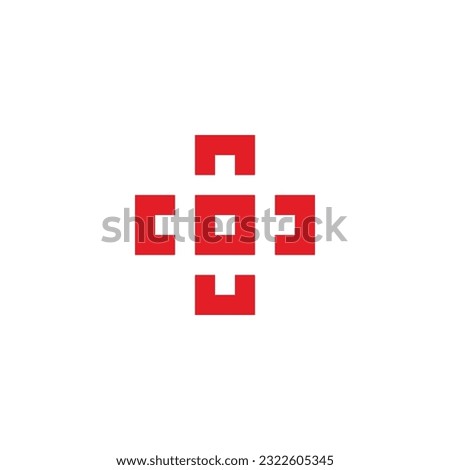 Plus, or target geometric symbol simple logo vector