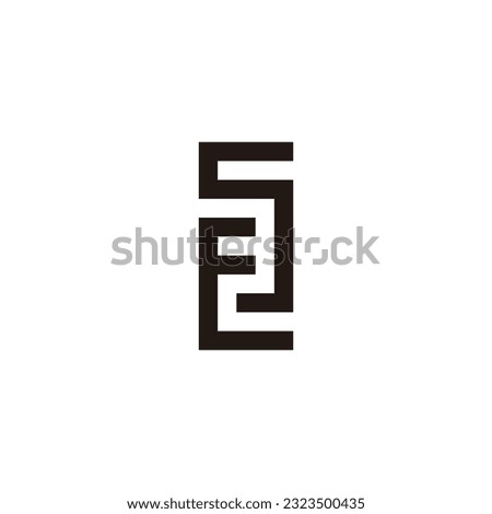 Letter ES square geometric symbol simple logo vector