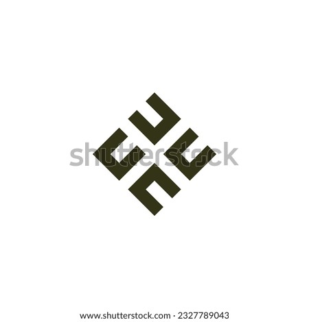 Letter C squares, round geometric symbol simple logo vector