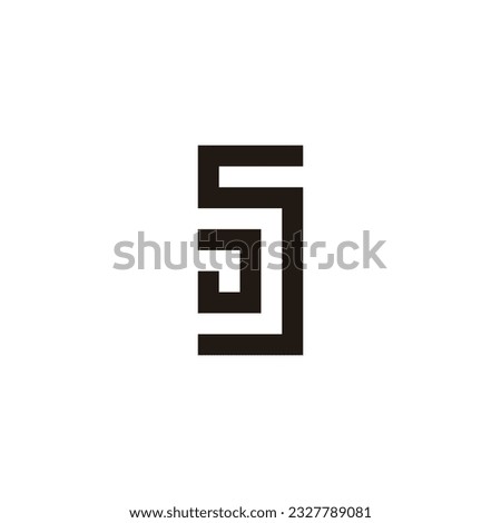 Letter JS square geometric symbol simple logo vector