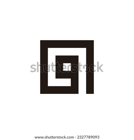 Letter g square, round geometric symbol simple logo vector