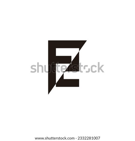 Letter F2 square triangle geometric symbol simple logo vector