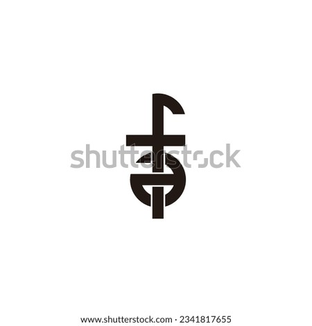 Letter f and a, square circle geometric symbol simple logo vector