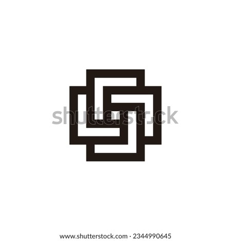 Letter r round, square geometric symbol simple logo vector