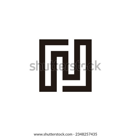 Letter N square, rounded geometric symbol simple logo vector