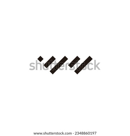 Letter w squares, line geometric symbol simple logo vector