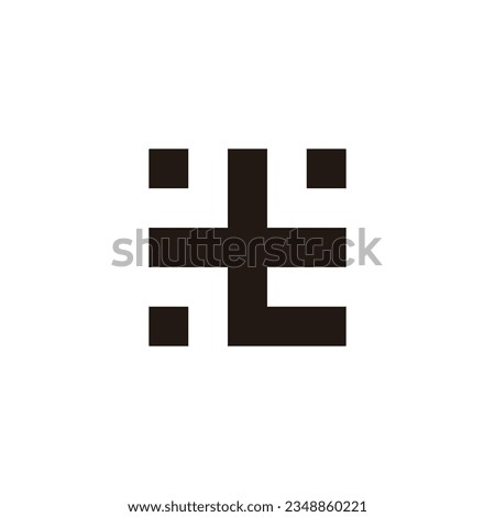Letter t squares geometric symbol simple logo vector