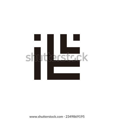 Letter itL squares geometric symbol simple logo vector