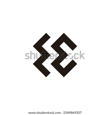 Letter EE square, letter x geometric symbol simple logo vector