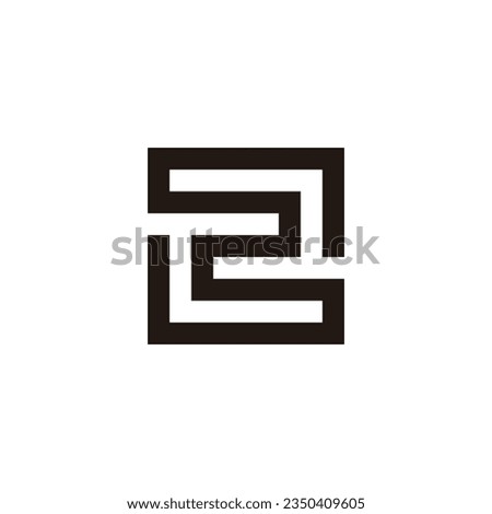 Number 2 square rounded geometric symbol simple logo vector
