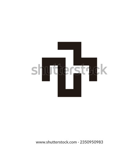 Letter Nm plus, square geometric symbol simple logo vector
