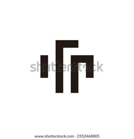 Letter r plus, square geometric symbol simple logo vector