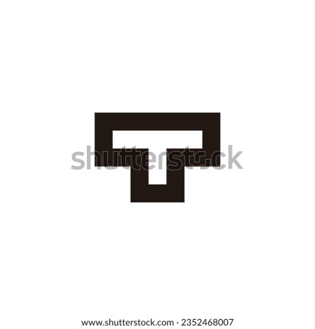 Letter T square outline geometric symbol simple logo vector