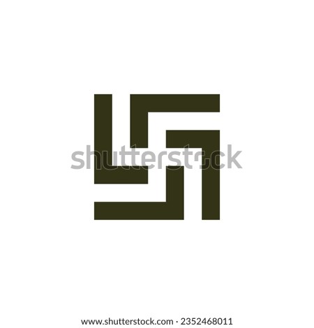 Letter L rounded, square geometric symbol simple logo vector