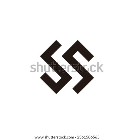 Letter SS square, letter x geometric symbol simple logo vector