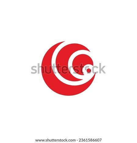 Crescent, or waves geometric symbol simple logo vector