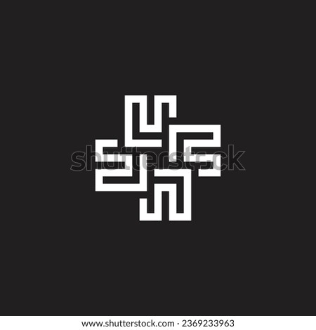 Letter U square, round geometric symbol simple logo vector