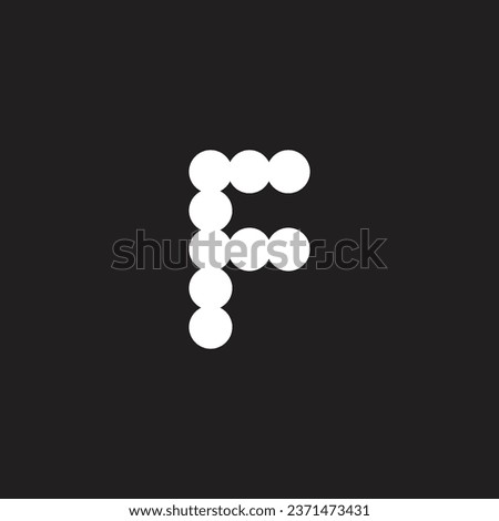 Letter F circles geometric symbol simple logo vector