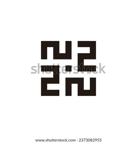 Letter N rounded, square geometric symbol simple logo vector