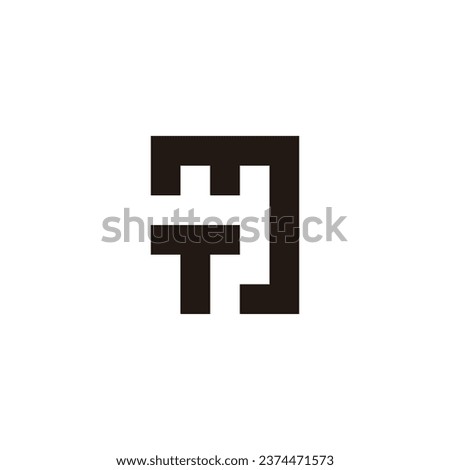 Letter T and m square geometric symbol simple logo vector 
