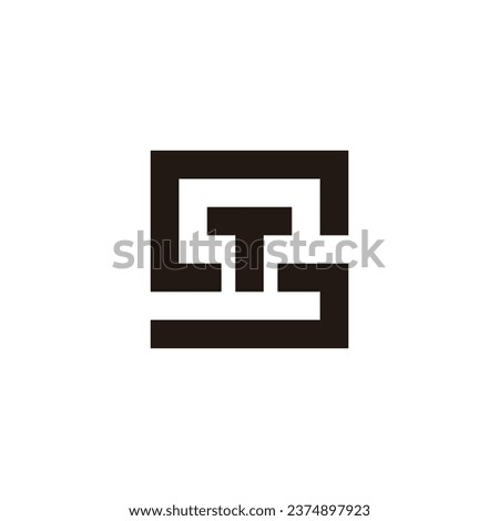 Letter T in S square geometric symbol simple logo vector