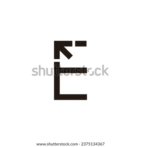 Letter E pointer, square geometric symbol simple logo vector
