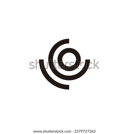 Letter L, G and o circle round geometric symbol simple logo vector