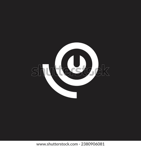 Letter L, o and u circle round geometric symbol simple logo vector