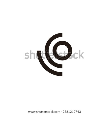 Letter L, C and O circle round geometric symbol simple logo vector
