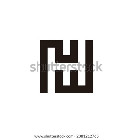 Letter N W square geometric symbol simple logo vector