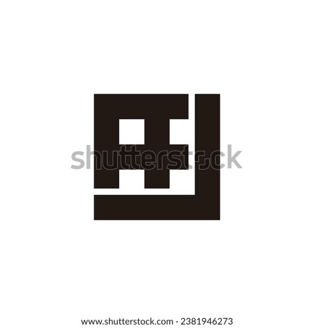 Letter J window, square geometric symbol simple logo vector