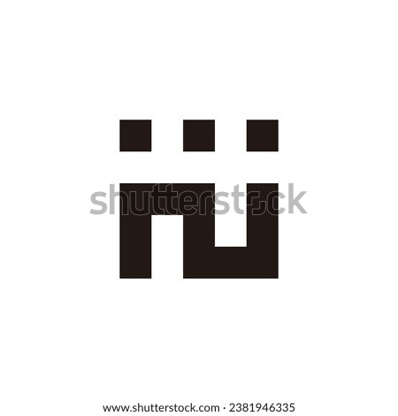 Letter N shop, square geometric symbol simple logo vector
