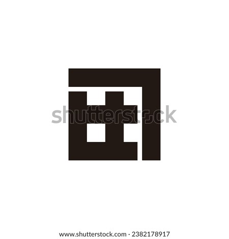 Number 7 window, square geometric symbol simple logo vector