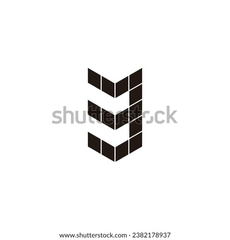 Number 3 build, modern geometric symbol simple logo vector