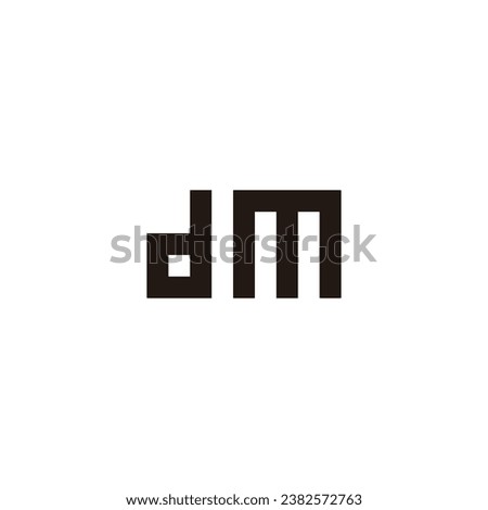 Letter d m car, square geometric symbol simple logo vector