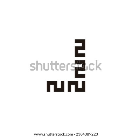 Letters N square, letter J geometric symbol simple logo vector