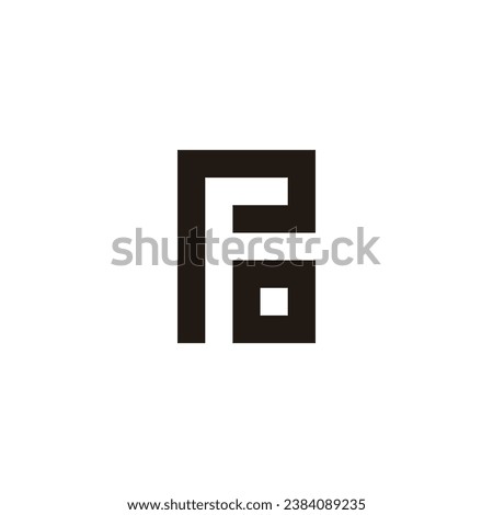 Letter P, F and o square geometric symbol simple logo vector