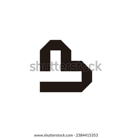 Number 3 heart, square geometric symbol simple logo vector