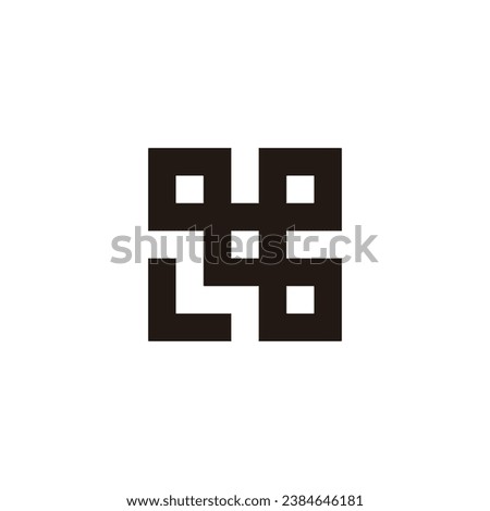 Letter L window, square geometric symbol simple logo vector