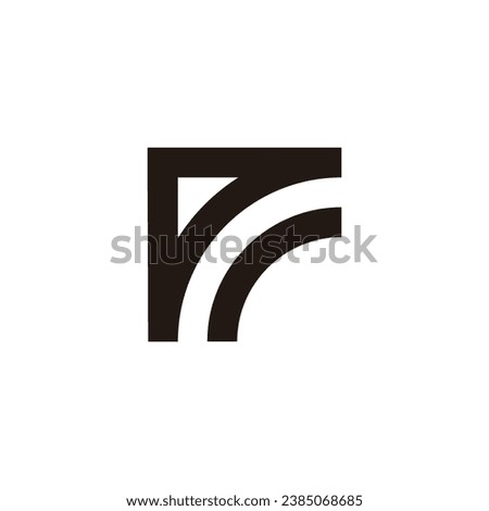 Letter A r square curve geometric symbol simple logo vector