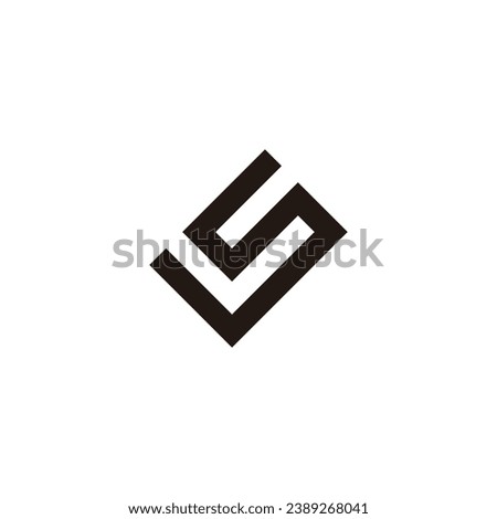 Letter JS square connect geometric symbol simple logo vector