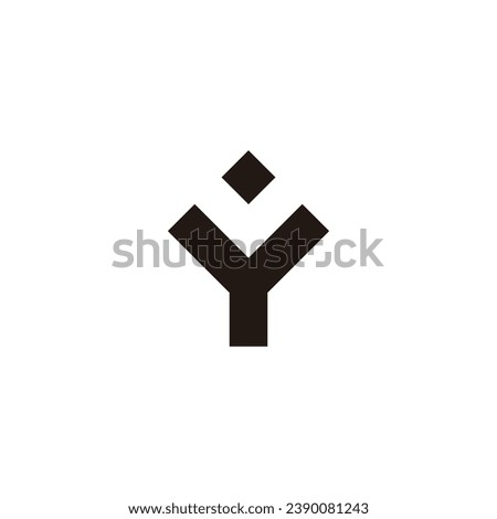 Letter Y and v square geometric symbol simple logo vector