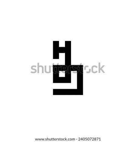 Letter H and g square connect geometric symbol simple logo vector