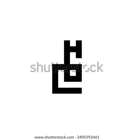 Letter H and e square geometric symbol simple logo vector