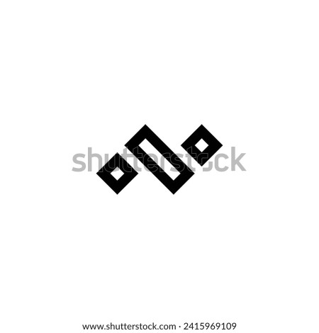 Letter N squares, outlines geometric symbol simple logo vector