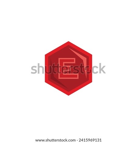 Hexagon letter E epic, super geometric symbol simple logo vector