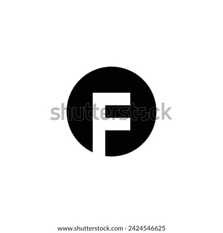 Letter F in circle geometric symbol simple logo vector