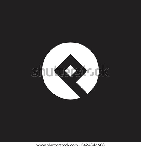 Letter Q square in circle geometric symbol simple logo vector