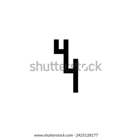 Number 4 4 connect, square geometric symbol simple logo vector